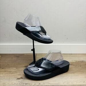 Fitflop Black Patent Leather Sandals Mens Size 9